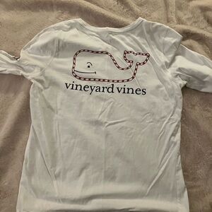 Vineyard Vines Kids White Long Sleeve Whale Tee